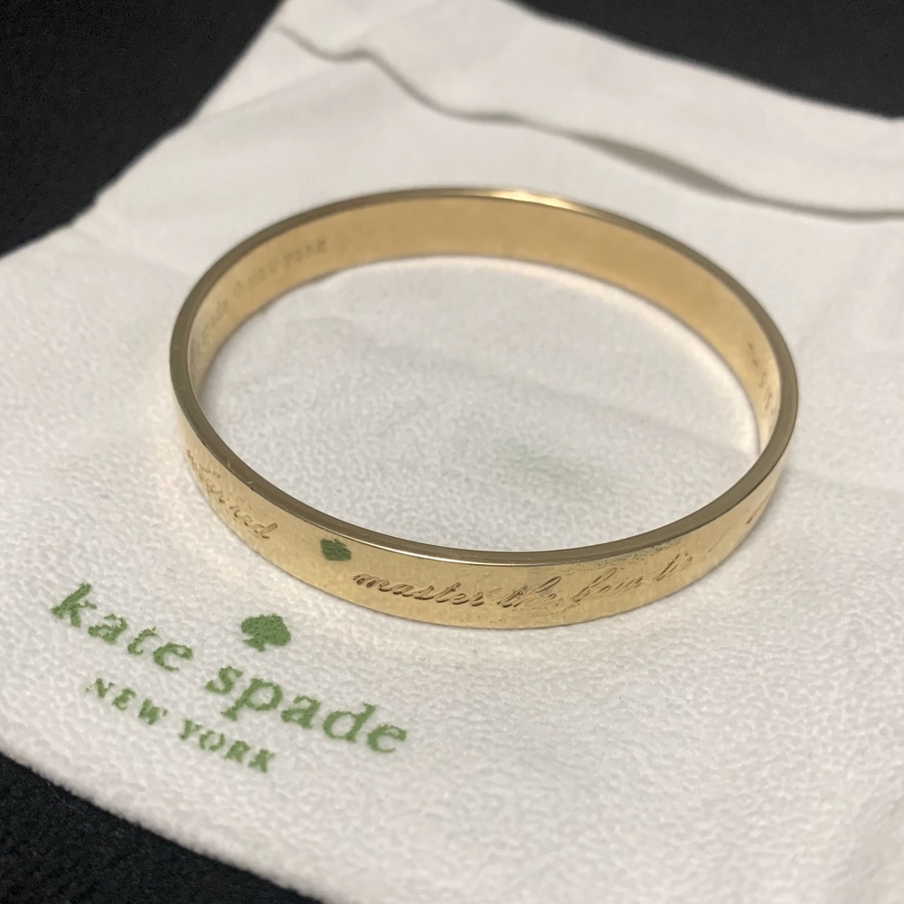 kate spade Gold Engraved Slim Bangle Bracelet